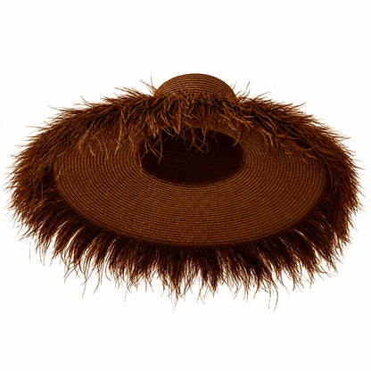 Untamed Ostrich Fringe Hat