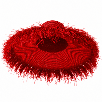 Untamed Ostrich Fringe Hat