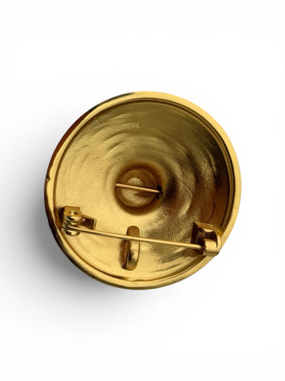 Double D  Brooch Gold